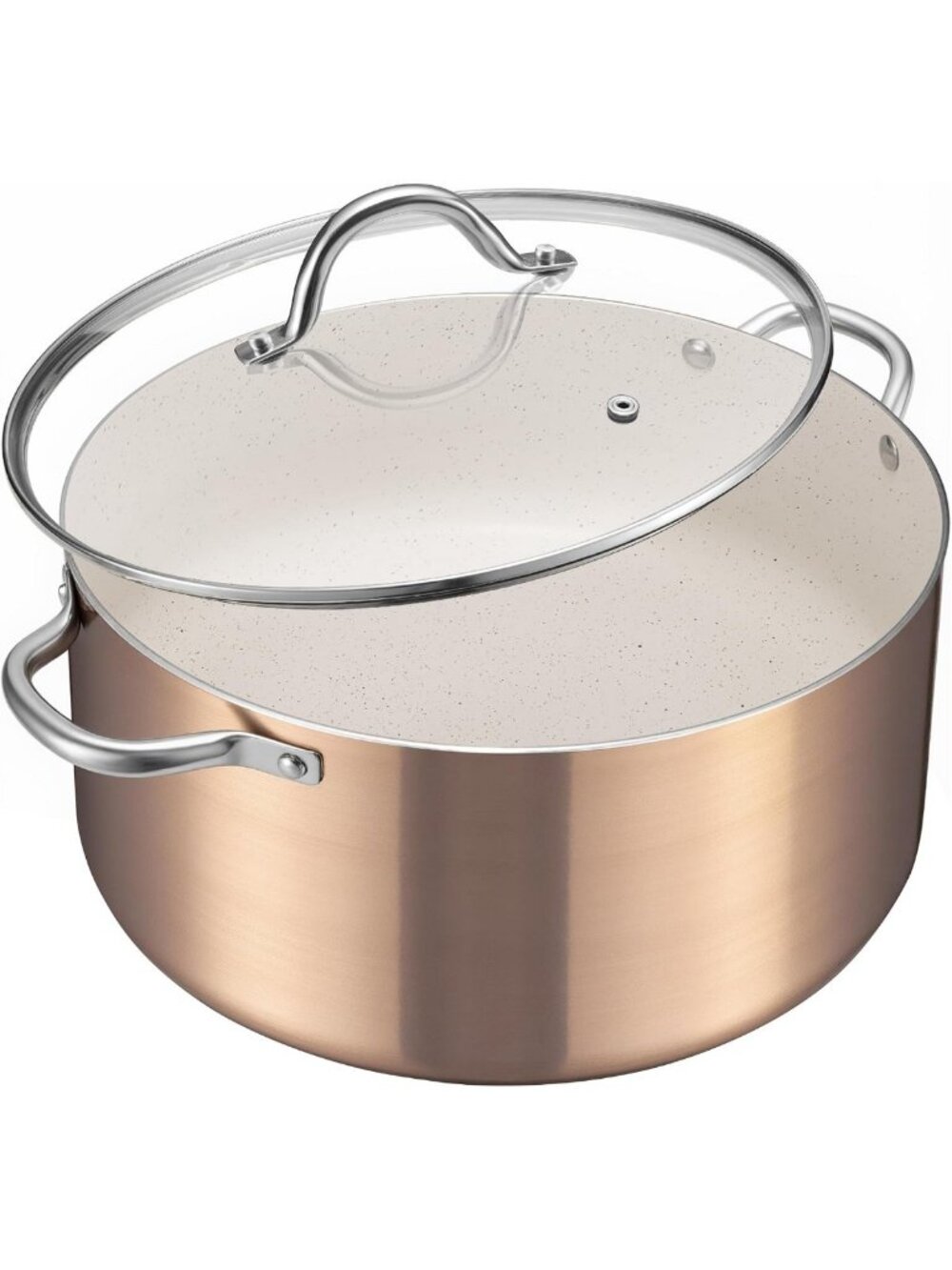 12 QT Large Nonstick Stock Pot with Lid - Induction Ready, Perfect for Cooking